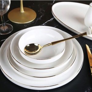 Geschirr set Goldrand